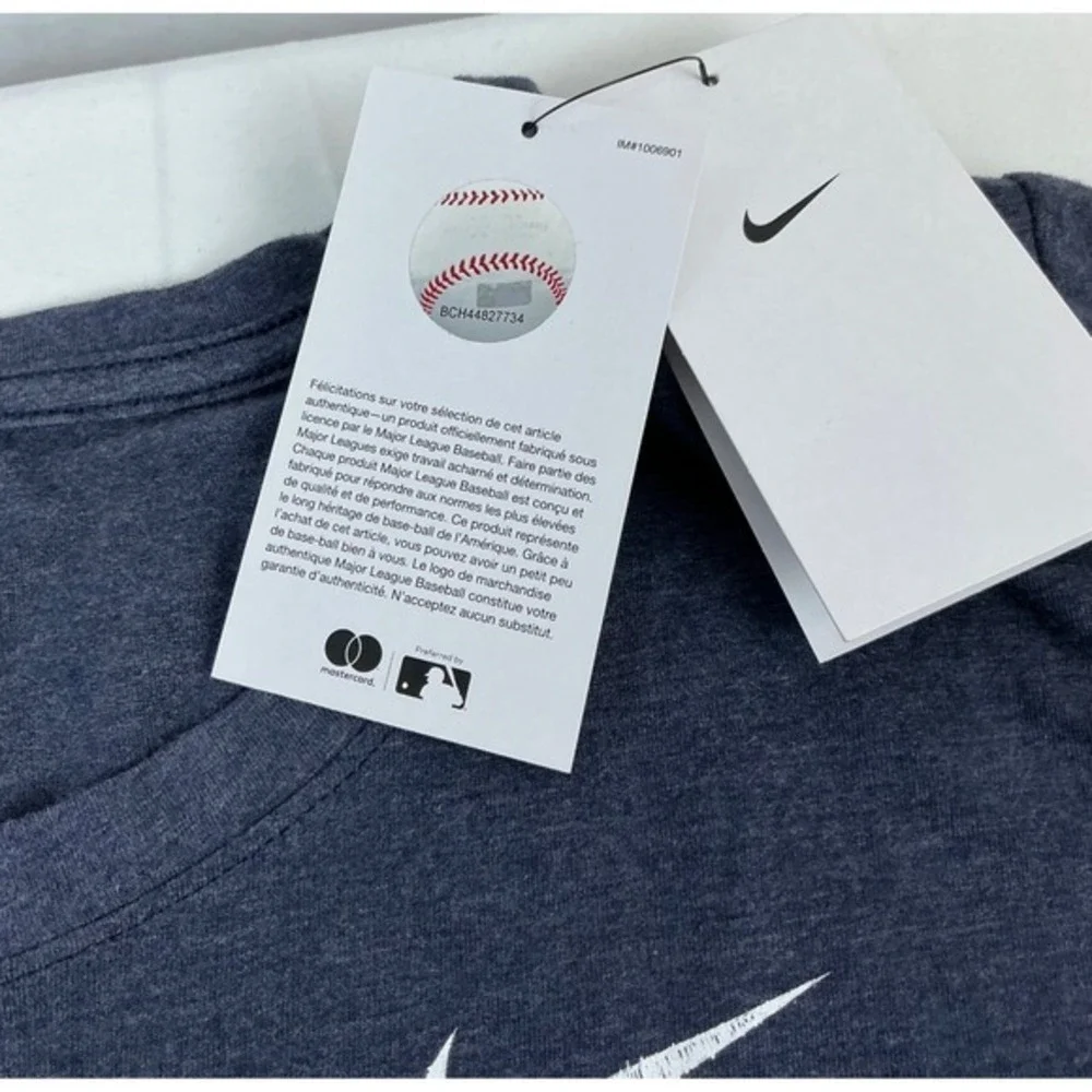 Nike Womens Large Graphic T-Shirt Navy Blue‎ Baseball Theme New With Tags